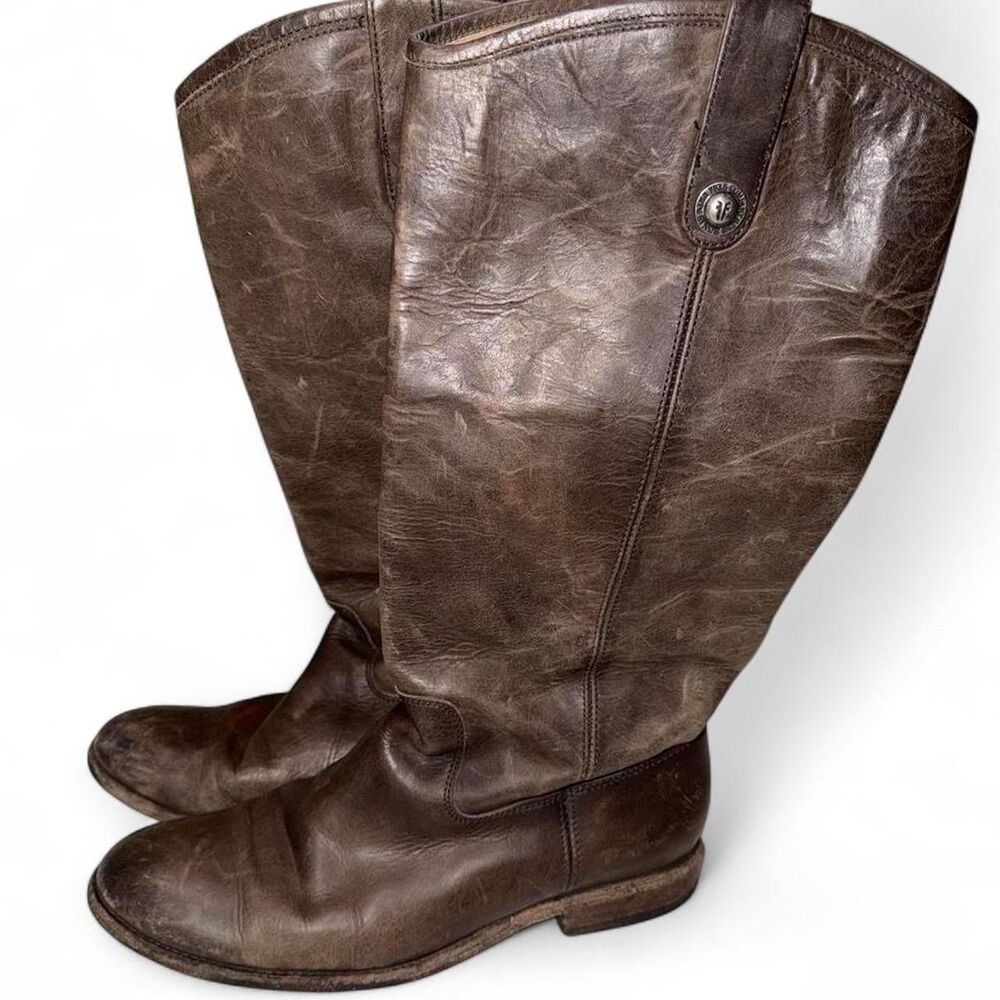 Frye Melissa Button Tall Boots size 9 brown